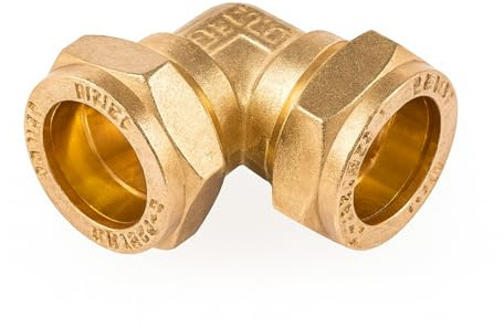 Westco 28mm Compression Equal Elbow J612 DZR Brass Pipe Fitting | For Plumbing, Heating & Water Systems Connections