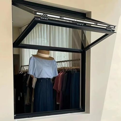 Ventana corrediza de aleación de aluminio para cobertizo - Ventana plegable de 40 x 34 pulgadas con montaje empotrado manual y vidrio de 5 mm para food trucks y servicios al aire libre - Opc