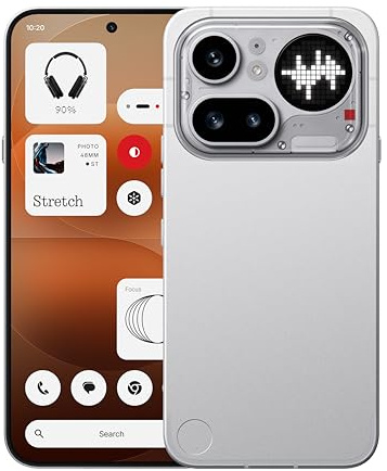Nothing Phone (4a) Pro - 50MP Triple-Kamera, bis 140x Ultra-Zoom, Metall-Unibody Smartphone, Langer Akku, 50W Schnellladen, 144Hz AMOLED, Glyph Bar, 12GB+256GB - Silber