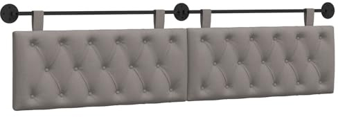 vidaXL Hängendes Kopfteil Taupe Stoff, Moderner rechteckiger Wandkopfteilen, gehängtes gepolstertes Design, gemütliche Rückenlehne für Schlichte Schlafzimmerdekoration