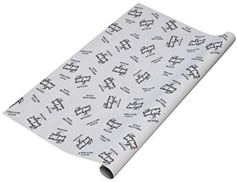 Herz & Heim® Silberne Hochzeits-Geschenkpapier mit Personalisierung - Aufdruck der Namen des Silberpaares Buchstaben