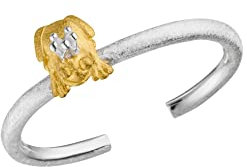 Silber Ring König Frosch Goldschmiedearbeit aus Deutschland (Sterling Silber 925) Doppelring für zwei Finger - Damen