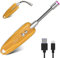 FISHTEC Elektrisches USB-Feuerzeug mit integrierter Lampe - Elektrischer Kerzenanzünder - Batterieanzeige - Elektrischer Lichtbogen Flammenloser Windschutz - Für Küche, Gasherd, Camping, Kerze - Holz