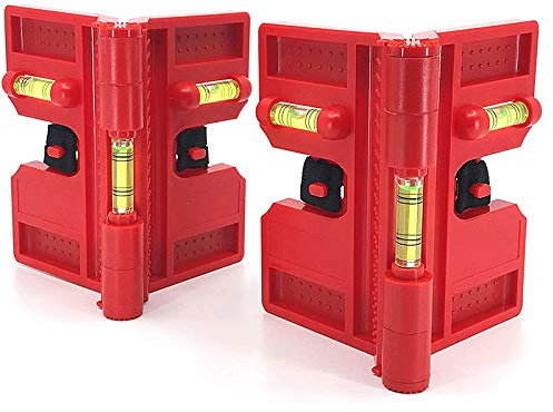 Katigan Spirit Level,Magnetic Post Level Tool Folds for Storage,Cross Check Bubble Level(Pack of 2)