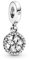 PANDORA Funkelnder Schneeflocke Kreis Charm-Anhänger aus Sterling Silber mit Zirkonia Steinchen - 799222C01 - Größe: ca. 1cm