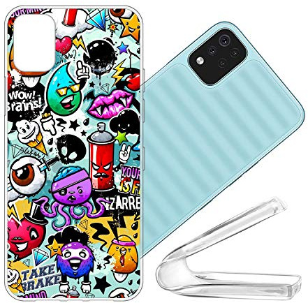 vingarshern Silikonhülle LG K42 Schutzhülle Bumper Case,Dünne Flex Weich Fallschutz Stoßfest Handyhülle LG K42 Hülle Silikon Schutz Cover Mit Musterdruck(Graffiti Art)