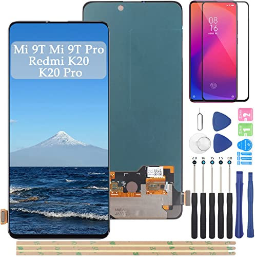 YHX-OU 6,39 Zoll LCD Display für Xiaomi Mi 9T Mi 9T Pro Redmi K20 K20 Pro Touchscreen Ersatz Display mit Installationswerkzeug + 1 Stück Hartglas (schwarz)