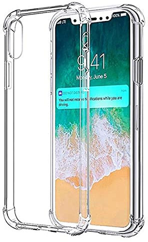 Armoured™ Clear Tough Protective Shock Absorbing Flexible TPU Rear Case Cover for Apple iPhone X/XS - Transparent