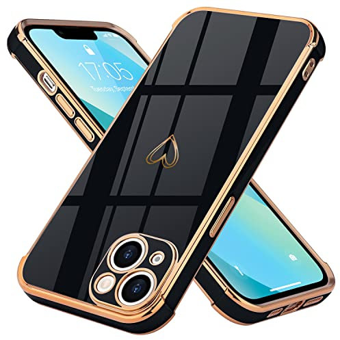 Lafunda kompatibel mit iPhone 13 Handyhülle Mädchen Liebesherz Silikonhülle weich TPU Hülle Ultra dünn Stoßfeste Schutzhülle Bumper Silikon case für iPhone 13 Schwarz