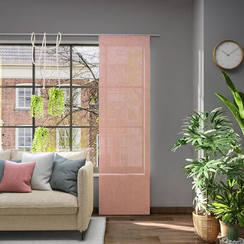 Neutex for you! Libre ECO Schiebevorhang, Gardine, Vorhang, Halbtransparent, 245 x 60 cm (H/B), 481369, Made in Europe, Oeko-Tex Standard 100, Koralle