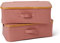 Lumaland faltbares Unterbett Aufbewahrungsbox Organizer mit Bambus-Rahmen im 2er Set Maße 54 x 33 x 18 cm, Rosa