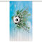 La-Melle. print your style. Lichtdurchlässige Gardine in Leinen-Optik - Motiv Fußball Blau - B 140 cm - L 245 cm - Kräuselband - 1-teiliger Vorhang aus transparentem Stoff mit 12 Haken für Schiene
