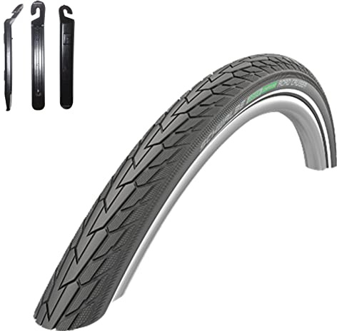 1 x Schwalbe Road Cruiser Fahrradreifen K-Guard Decke Schwarz Reflex 37-622 (28 x 1,40) inkl. 3 Reifenheber