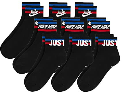Nike 9 Paar Everyday Essential Ankle Sneakersocken Socken Quarter Unisex DX5080, Farbe:schwarz/schwarz/schwarz, Socken Neu:42-46