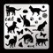 FINGERINSPIRE Katze Metallschablone 15.6cm Metall Katze Muster Schablone Edelstahl Katzenpfote Scrapbooking Zeichnung Schablone Schmetterling Fischgräten Schablone für Gravur, Pyrographie, Journal