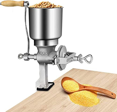 Manual Grain Grinder,Grain Corn Grinder Mill,Grain Grinder Machine With Large Hopper For Corn Barley Wheat Berries Coffee Pepper Dried Beans,Fineness Adjustable,0.5kg/min,GQYYS