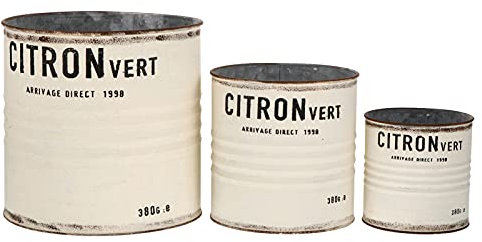 YARNOW 3 Piece Flower Pots Set Sturdy Zinc Plate Planter for Flower Arrangement Stylish Garden Decor and Home Accessory