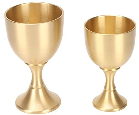 Gobelet de Calice Vintage en Laiton, Calice Finition or Métal doré Rétro Tasse à Vin Calice Gobelets Petits Verres à Vin Décoration de Table