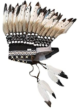 LOVIVER American Chief Indian Native Hut Feder Kopfschmuck Herren Kopf Zubehör Dekoration Kostüm für Party Bühne Halloween Maskerade Party