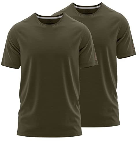 FORSBERG T-Shirt Doppelpack zum Sparpreis einfarbig Rundhals hochwertig robust bequem guter Schnitt, Farbe:dunkeloliv, Größe:4XL
