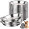 24 cuencos de acero inoxidable para gatos, plato poco profundo para mascotas, reemplazo de alimentos, alivio de bigotes, plato de agua para gatos y perros pequeños