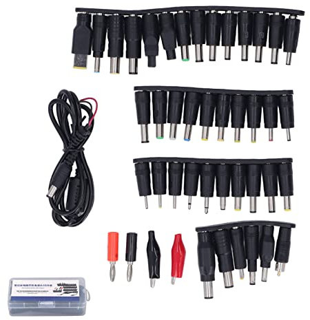 TICFOX 45PCS Laptop Power Header Computer Repair Adapter Power DC Converter Plug H-P DEL IBM Socket DC Universal Supply Charger Adapter for Computer Maintenance