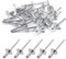BESTYCHAO 50 Stück Aluminium Blindnieten mit großem Flansch 4mm x 12mm, 50er Pack (Silber)
