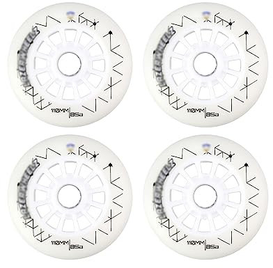 Inline Skate Rollen 85A 110 mm leuchtende Inline-Skate-Räder (4er-Pack), für den Ersatz von Rollerblades im Innen- und Außenbereich, LED-Blinkräder, Stützräder