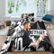 HESHS Neymar Bettbezug Bettwäsche Set, 3D Paris St German PSG Bettbezüge, 3-teilig, Mikrofaser, Sehr Weich, Mit Reißverschluss Und Kissenbezügen, Bettbezug Für Kinder, Erwachsene Single（135x200cm）