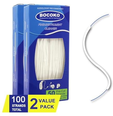 100 Count Hearing Aid Cleaner Ready-to-Use Stands Effective Thread-Fine Instrument Cleaning Kits for Hearing Devices (100)
