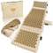 CALM ELEPHANT ORIGINAL® Akupressurmatte mit Kissen XXL Set ULTIMATE 6-teilig, Massagematte Rücken, Verspannungen lösen, Akupunktur Matte, Kissen mit Wärmefunktion, Lenden-& Kniekissen, Fußmatte, beige