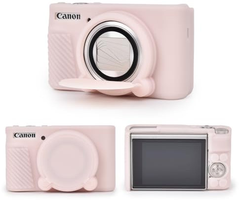 MUZIRI KINOKOO Silicone Case for Canon PowerShot SX740 SX730 HS Camera - Soft Rubber SX730 SX740 HS Protective Case with Removeable Lens Cover - Slim Fit SX740 sx730 HS Case - Jelly Pink