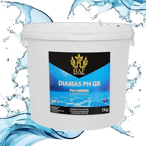 HAF® pH Heber/pH+ / pH Plus Granulat 5 kg - Für eine schnelle & zuverlässige Anhebung und Regulierung des pH-Werts in Pool, Schwimmbad & Whirlpool - Qualität: Made in Europe - Menge: 1 x 5 kg