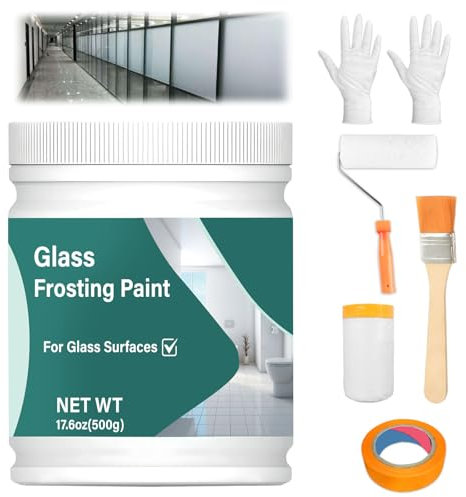 LAMXIN Pellicola per finestre smerigliata, 473 ml, vernice per la privacy a base d'acqua, per finestre di vetro, pellicola per glassare le finestre, per ufficio, bagno, cucina