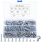 172 Pcs M6 Bolts and Nuts Set, Cross Pan Head Machine Screws Set, M6 Nuts and Bolts Assortment Set, Stainless Steel Round Head Screw Bolt and Nut Set for Home Office Industrial Bike