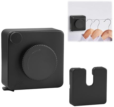 4,8m Filo Stendibiancheria Retrattile, Corda per Biancheria Retrattile in Acciaio Inox, Stendibiancheria da Parete Filo per Stendere Retrattile con Blocco Anti-cedimento, Capacità 20kg (B)