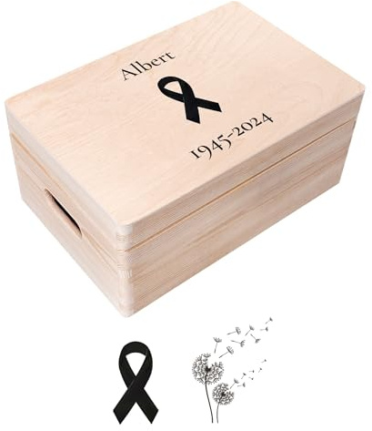Creative Deco Personalised Memorial Mourning Memory Box Gift | Custom Keepsake Boxes | In Loving Memory of Dad, Mum, Grandad, Grandma, Baby, Child | Name, Date & Text (Verse) Box