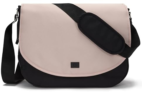 iZEL Kids Sac à langer à rabat avec porte-biberon isotherme, tapis à langer portable, sac de voyage pour bébé, sac à langer léger et multifonctionnel (noir/beige), Noir et rose., One Size