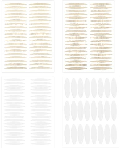 Oruola 40 Blatt Augenlid Stripes Unsichtbar,4 Type Doppeltes Augenlidband1440 Stück Eyelid Tape,Schlupflider Stripes,Augenlieder Strips Unsichtbar für Hungleichmäßige Augenlider,Hängende Augenlider