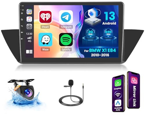 Ohradio 2G+64G Android 15 Radio 2 DIN für BMW X1 E84 2010-2016 mit 10,1 Zoll Toucshcreen, Autoradio Bluetooth mit Wireless Carplay Android Auto Radio FM/RDS BT GPS WiFi + Rückfahrkamera + MIC