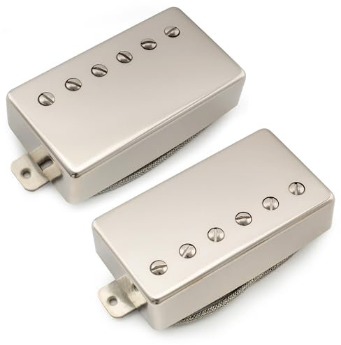 Musiclily Pro LP-CBLA Alnico 5 Humbucker Tonabnehmer Hals Steg Pickups Set 7,8K/8,8K für Les Paul SG Style E-Gitarre, Nickel