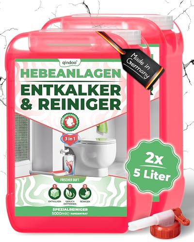 10L Reiniger Hebeanlagen Entkalker, 3 in 1 Reinigungsmittel Qindoo Entkalken Reinigen Geruch entfernen (10 Liter)