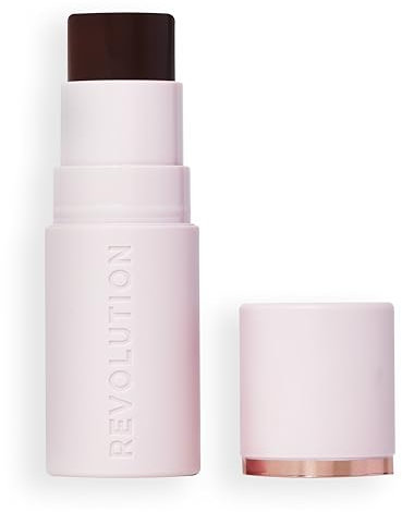 Revolution Skin Silk Bronzer Stick - Aufbauende Farbe für Wangen, Augen und Lippen - Creme-zu-Puder-Formel - Vegan & Cruelty-Free - Deep Mocha - 4,5 g