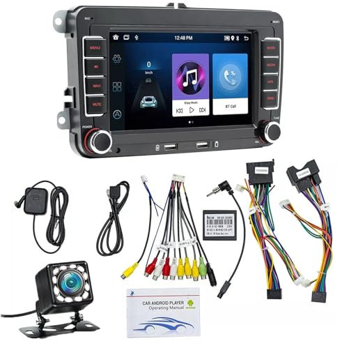 budiniao VW HD Car Radio With Dash Cam Function and Built-in WI-FI 7 Inch Screen with Steering Wheel Learning 2-Din Golf High-Definition Car Radio 1+32G