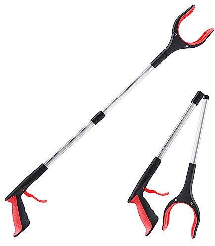 OITUGG Pinza Telescopica 2 Pezzi - 91cm Pinza Raccogli Oggetti - Pinza raccogli rifiuti con Punte Magnetiche - Testa Girevole di 90° Pinza Telescopica Prendi Oggetti - Bastone Raccogli Rifiuti