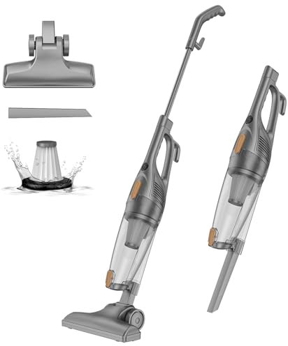 Vozascly Aspirapolvere con Filo, 2 in 1 Scopa Elettrica con Cavo da 4m Potenza 400W, 14 Kpa, Aspirapolvere senza Sacco Leggero Antigroviglio per Peli di Animali Tappeti