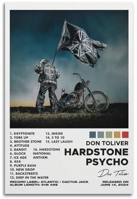 Maplecaroov Don Toliver Album, Hartstein-Psycho-Poster, Wandkunst, Leinwand, Vintage-Musik und Filme, ästhetisches Poster, dekoratives Gemälde, Wohnzimmer, Schlafzimmer, Dekoration, 30 x 45 cm