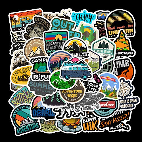 50 adesivi retrò da viaggio per valigia, laptop, skateboard, bagagli, auto, moto, MacBook Scrapbook casco, avventura a piedi, per adulti, adolescenti e bambini