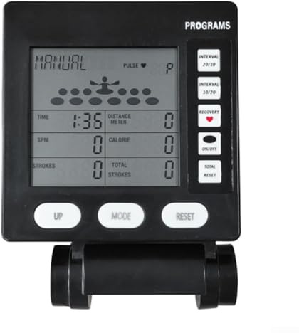 Feegow Rowing Machine Counter, Electronic Rowing Device Monitor LCD Display Screen - Time, Distance, Calorie Trackers