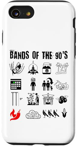 Lustige nerdige ikonische Alternative Rock Bands der 90er Black Hülle für iPhone SE (2020) / 7 / 8